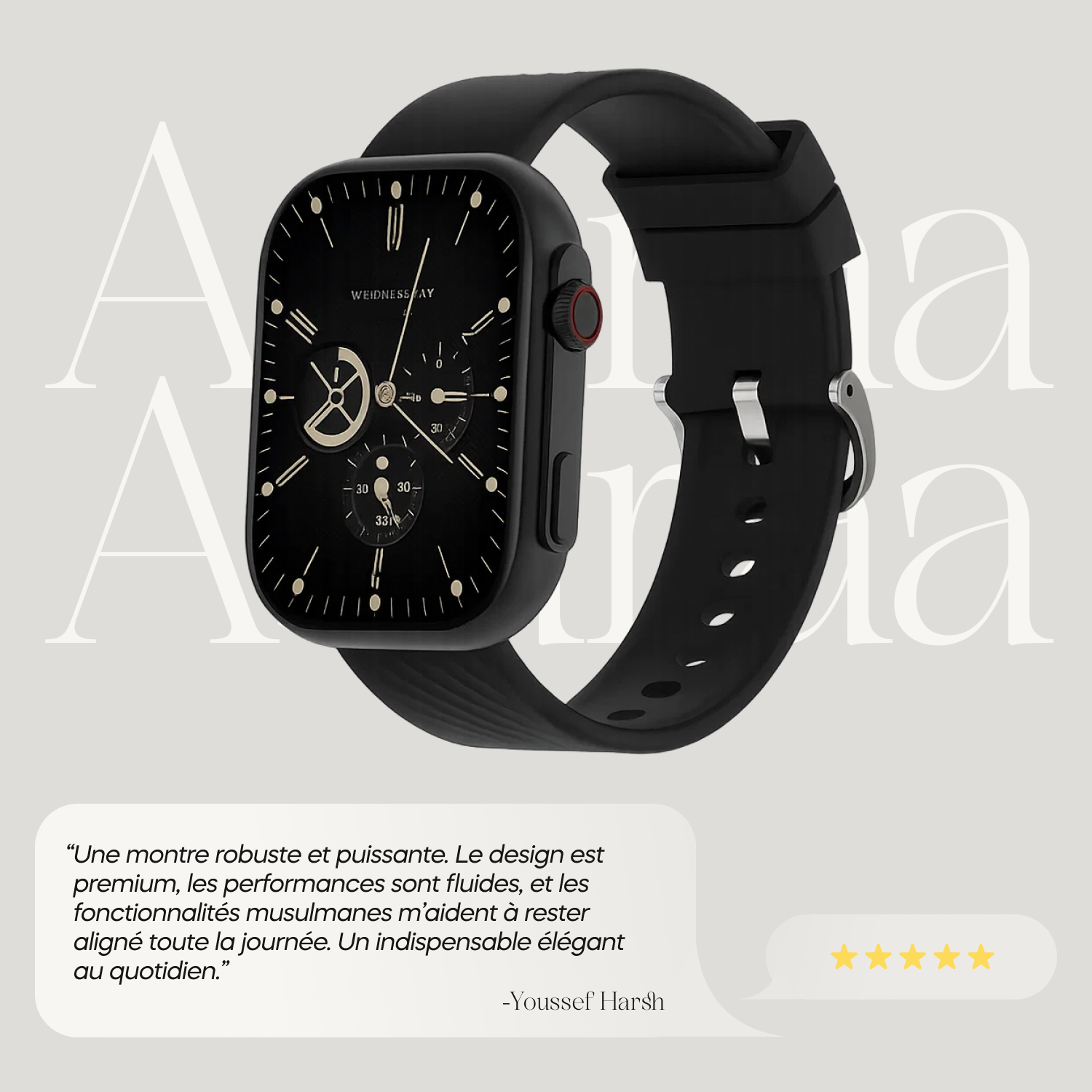 NAJM montre musulmane avec horaire de prière